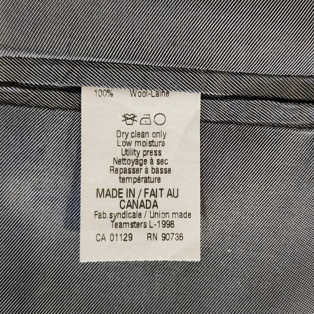 Calvin Klein Wool Blazer Jacket Mens 42R Gray Pinstripe Professional Preppy Work